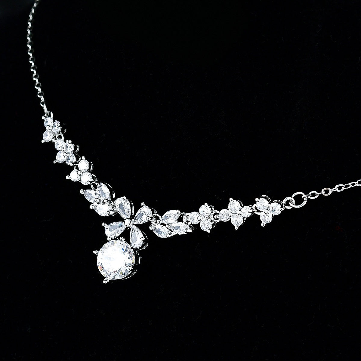 New Women's Ornament Bridal Necklace Earrings Jewelry Suit LadyShow.Store