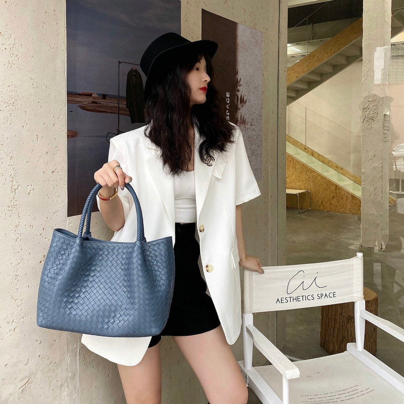 Handmade Sheepskin Woven Handbag For Women LadyShow.Store
