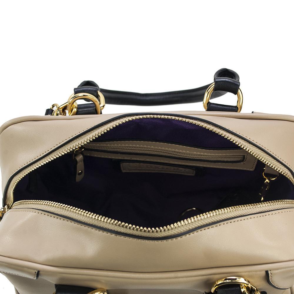 Carlotta Leather Handbag- Tan / Midnight Black LadyShow.Store