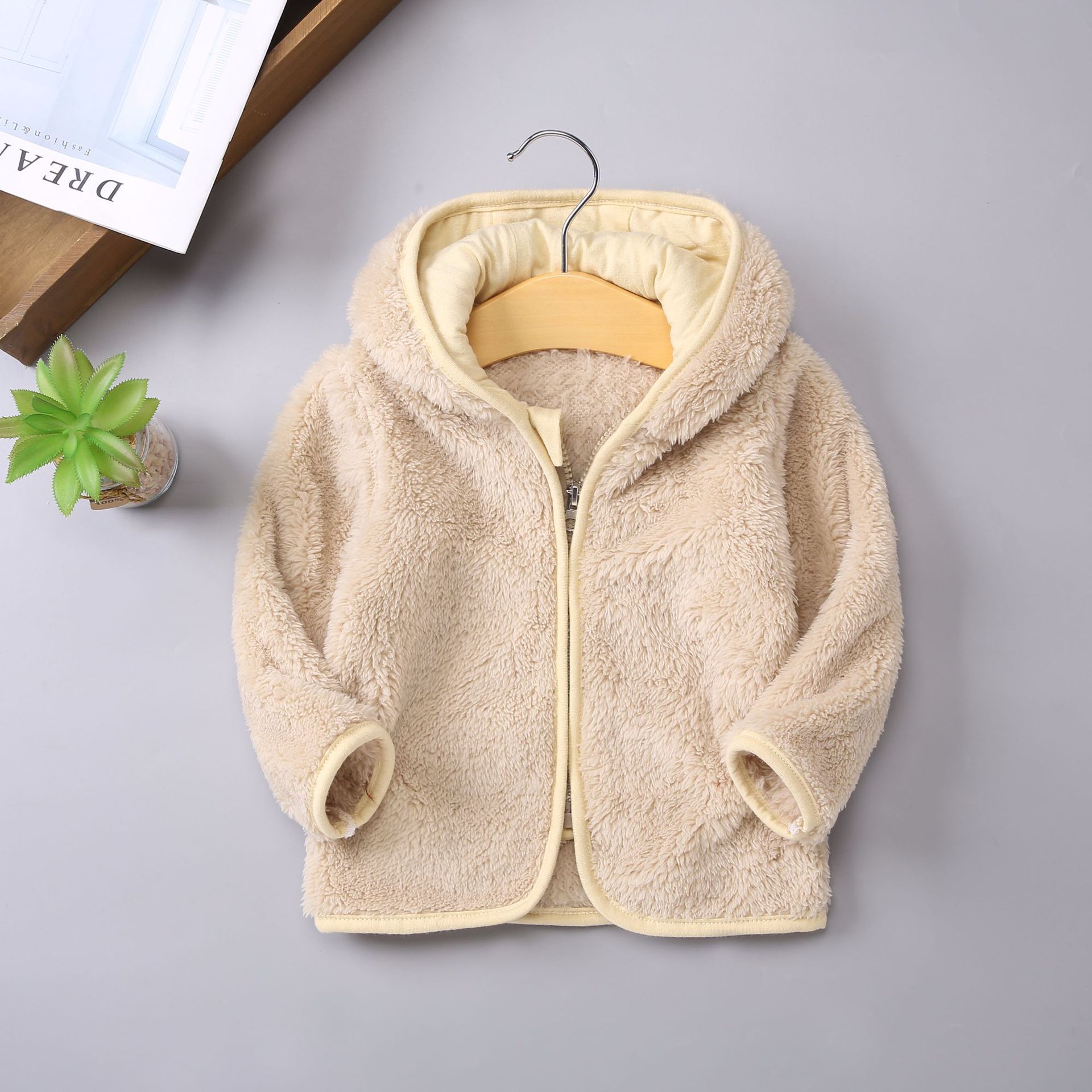 Children's Hooded Coral Fleece Padded Jacket Pi-Mart