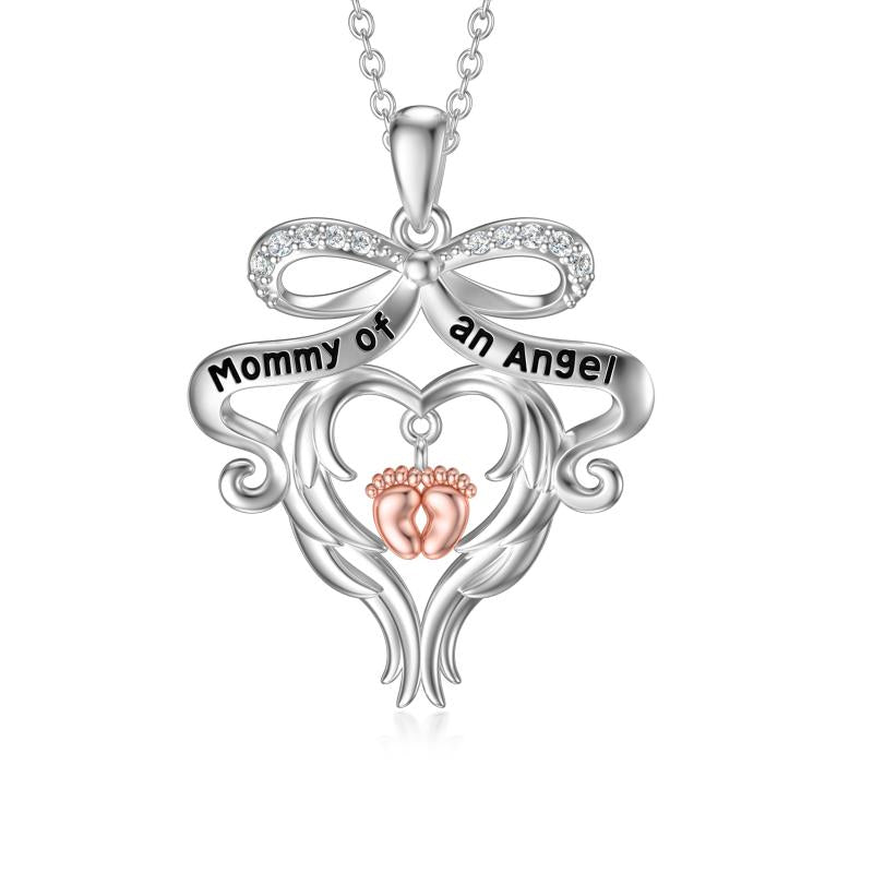 925 Sterling Silver Memorial Grieving Mommy of an Angel Jewelry for Women LadyShow.Store