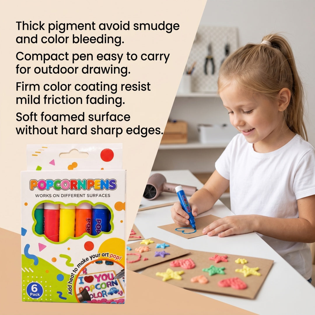 Popcorn Pen 6 Pieces Per Pack Tri Light Beauty