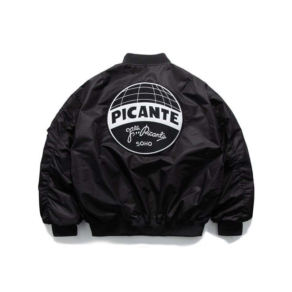 Men's Oversized Hip Hop Bomber Jacket for Spring/Fall Pi-Mart