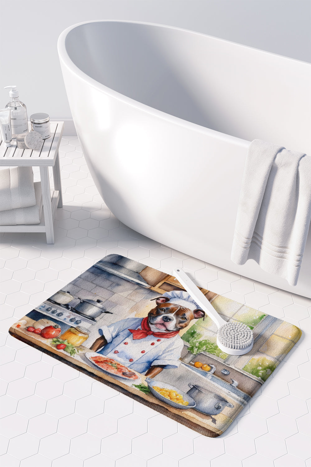 Staffordshire Bull Terrier The Chef Memory Foam Kitchen Mat LuxuryLifeWay Online Store