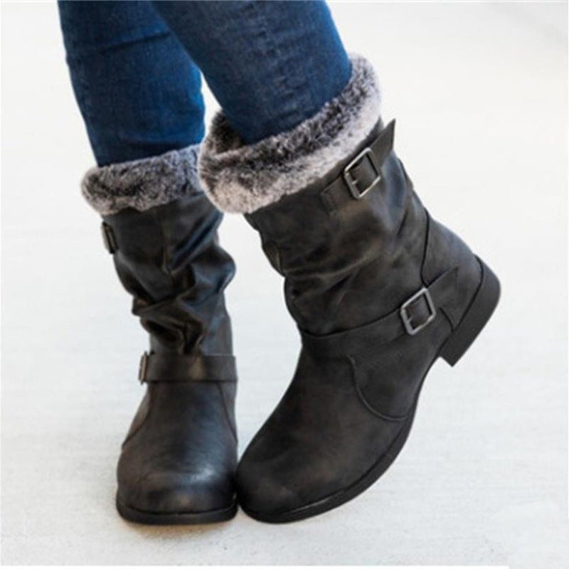 Warm Women's Snow Boots In Autumn And Winter Fashion European And American Martin Boots LadyShow.Store