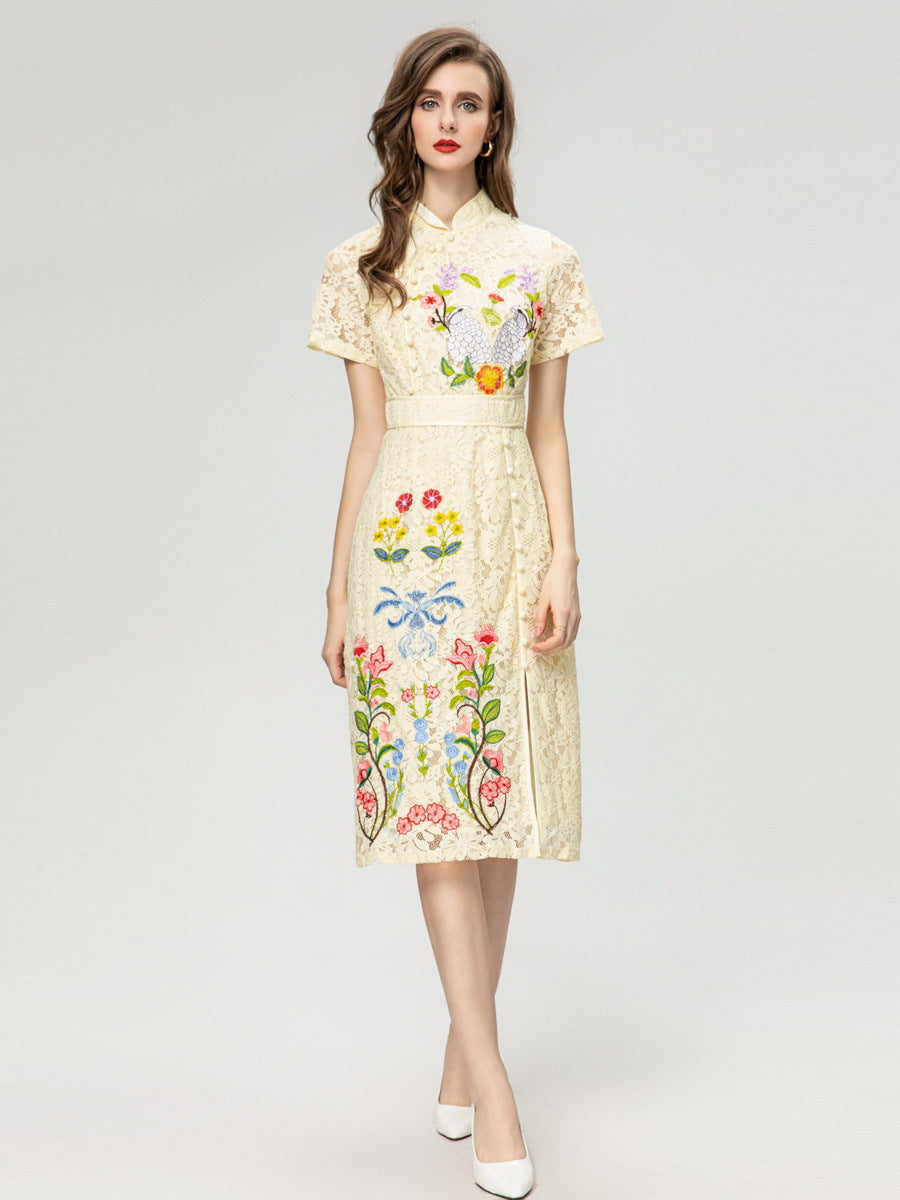 Fashion Embroidery Lace Dress Women NorixaFashion.com