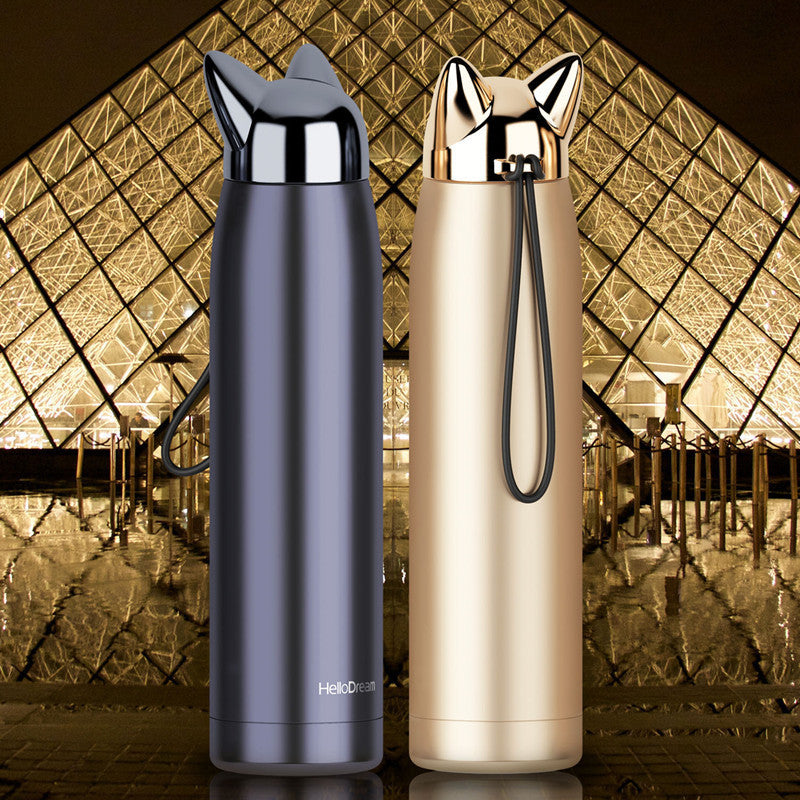 Cartoon Lightning Fox Insulated Water Bottle LadyShow.Store