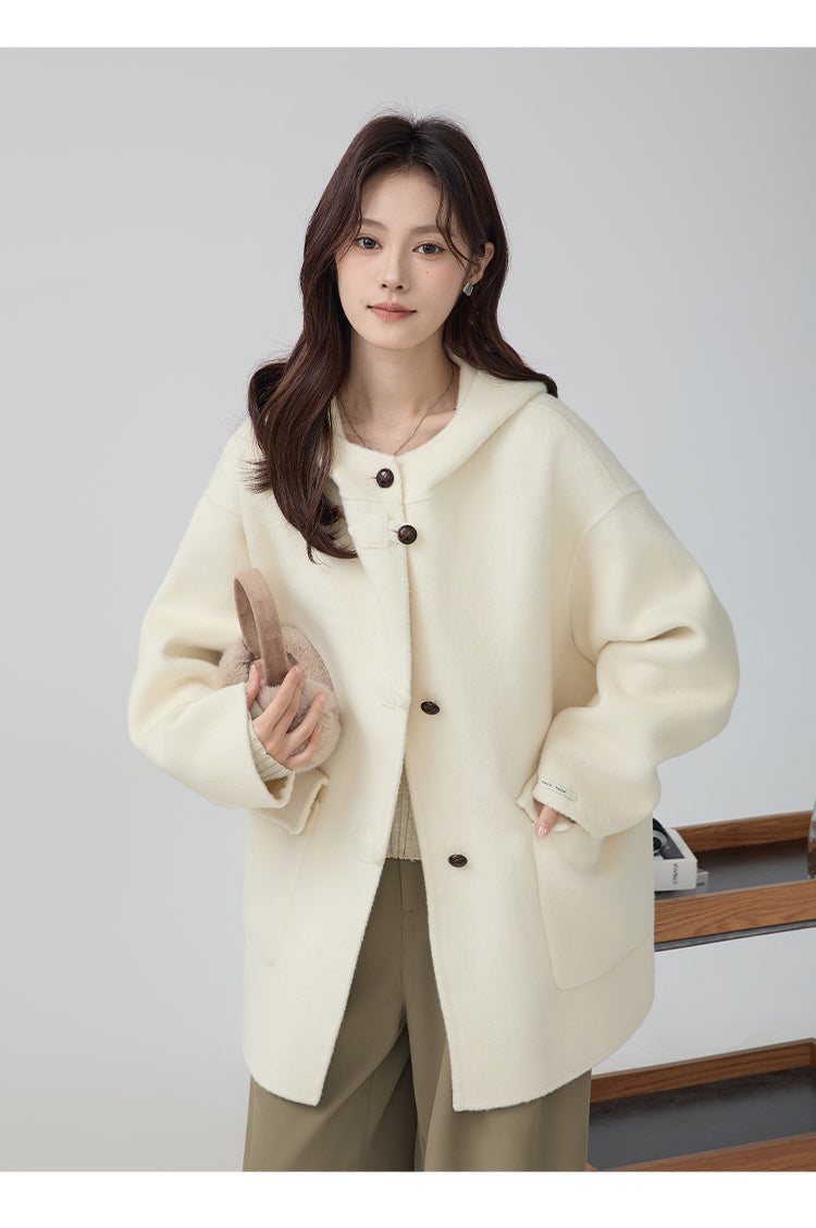 High-grade Short Hooded Woolen Coat Best YouTube Store