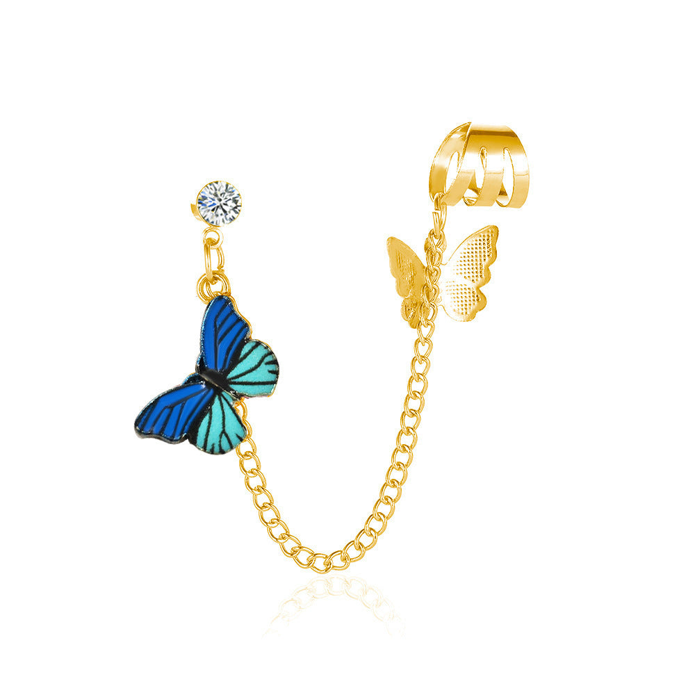 Fantasy Single Colorful Butterfly Earring