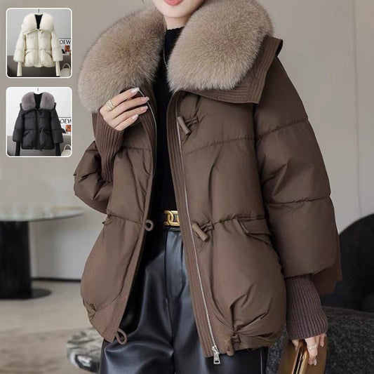 Down Cotton-padded Jacket Women's Short Fur Collar Thickened Coat Winter Clothing LuxuryLifeWay Online Store