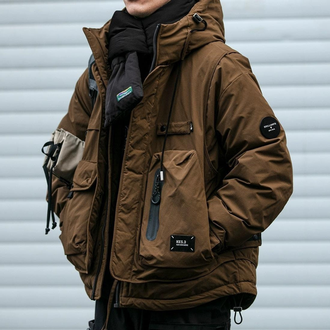 Loose Outdoor Multi-pocket Winter Workwear Hooded Down Jacket LadyShow.Store