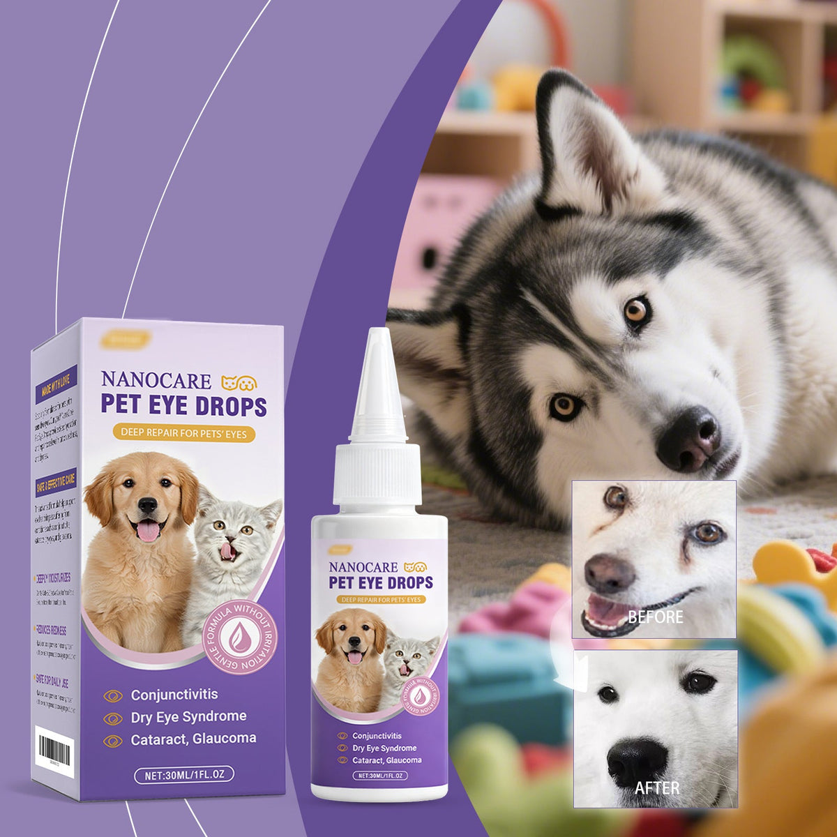 Pet Eye Drops Gently Care For Cats And Dogs' Eye Tear Stains, Tear Marks, And Eye Discharge Pets Fashion