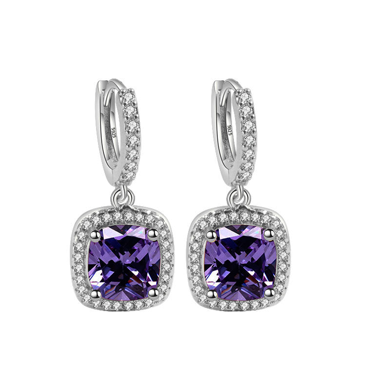 S925 Sterling Silver Inlaid Zircon Earrings LadyShow.Store
