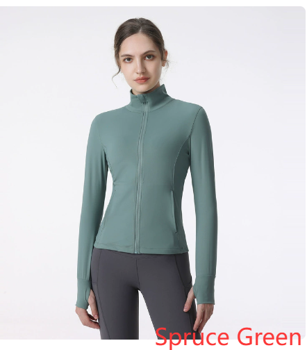 Women's Long Sleeve Zip Sports Jacket for Yoga & Running Pi-Mart