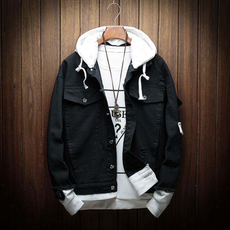 Hooded Denim Jacket Pi-Mart