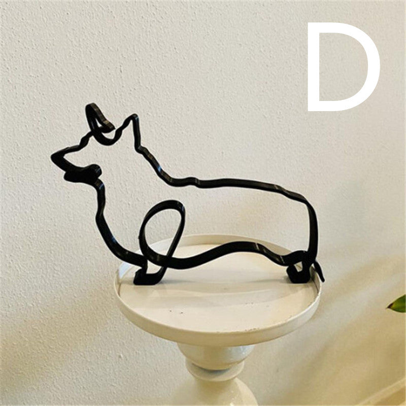 Simple Metal Dog Art Sculpture Decoration PearlNestDecor.com