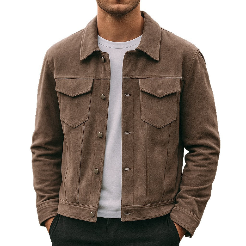 Deer Suede Men's Winter Lapel Work Jacket Best YouTube Store