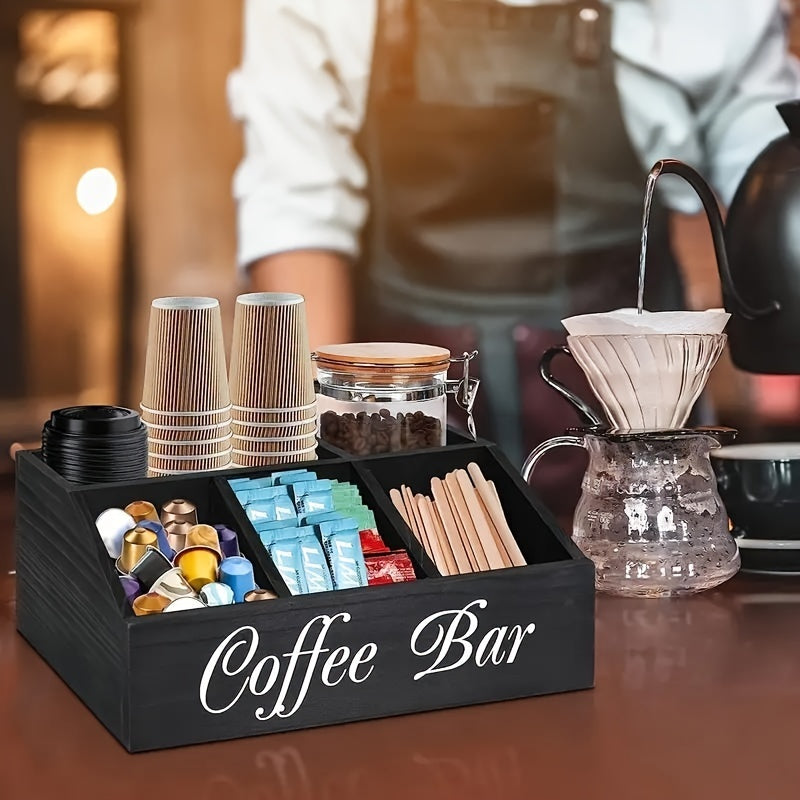 Coffee Bar Organizer - Rustic Wooden Nespresso Pod Holder, Declutter Your Kitchen Countertop or Office LadyShow.Store