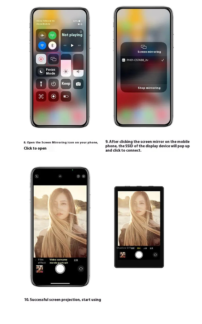 Mobile Phone Selfie Mirror Display Screen Magnetic Suction Phone Clip Pi-Mart
