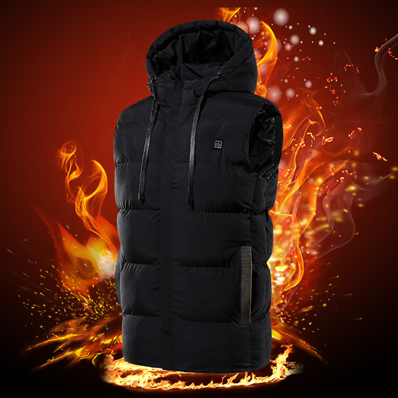 Winter Intelligent Heating Vest Hooded Heating Cotton Clothing Best YouTube Store