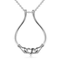 Ring Holder Necklace Irish Claddagh Jewelry in White Gold Plated Sterling Silver LadyShow.Store
