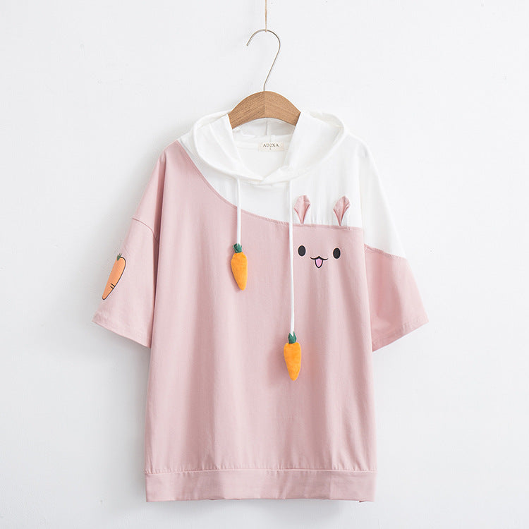 Japanese Style 2019 Cute Colorful Rabbit T-Shirt Pi-Mart