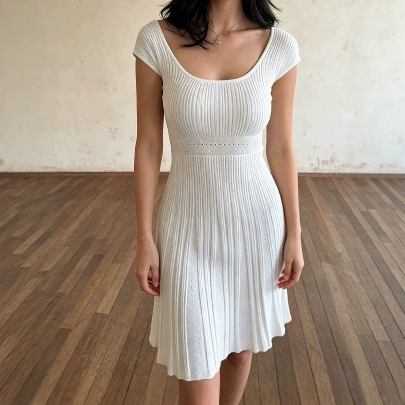 High-elastic Waist Jacquard Dress For Women NorixaFashion.com
