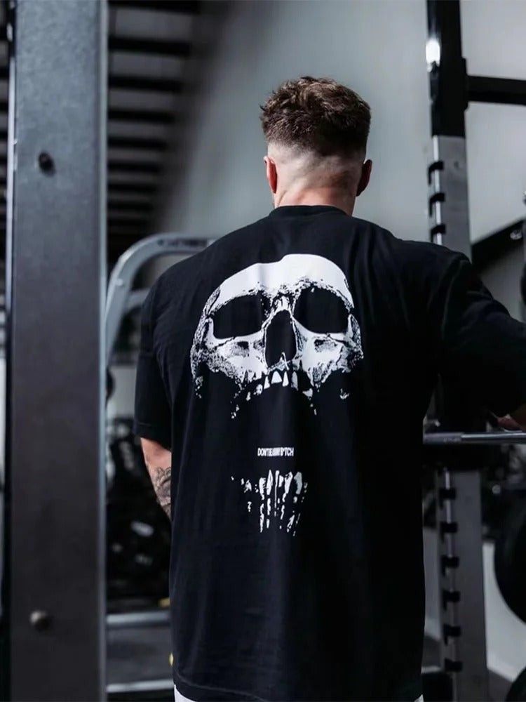 2024 Men's Oversized Cotton Gym Fitness T-shirt Pi-Mart