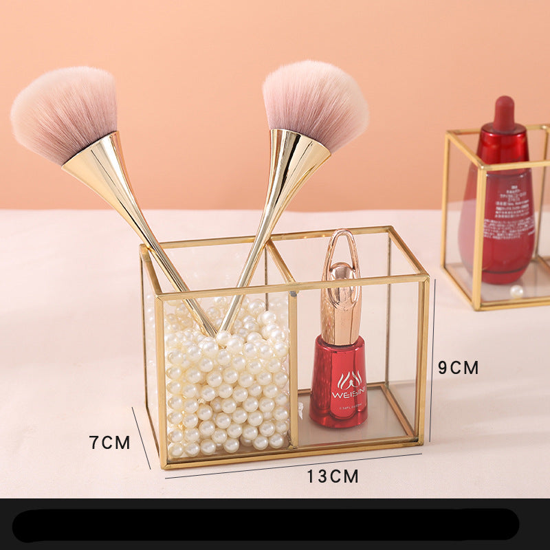 Multi-Cell Makeup Brush Bucket Cosmetic Desktop Storage Box Exquisite And High-End CJD2