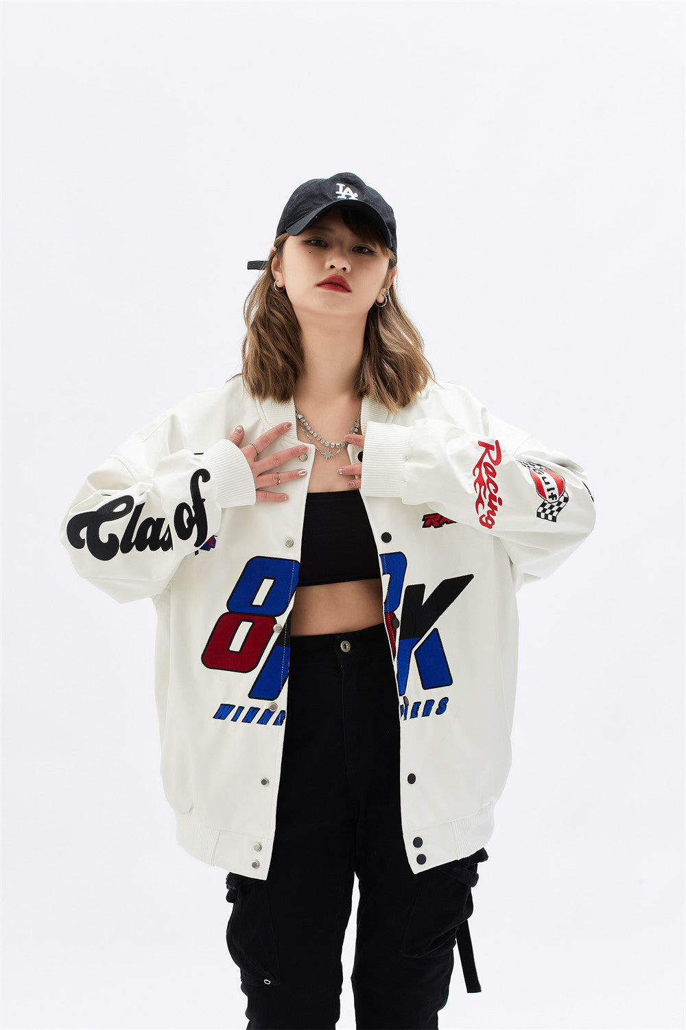 Fashion Personality Embroidered PU Leather Jacket Men's Jacket Best YouTube Store