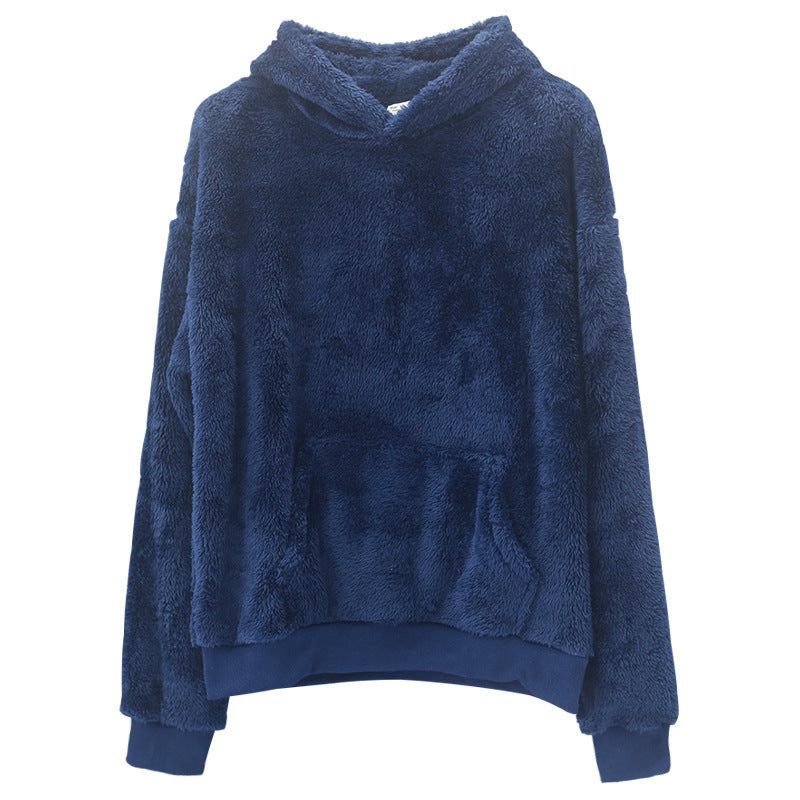 Double-sided Velvet Hooded Sweater Men's Plush Sweatshirt With Pockets LadyShow.Store