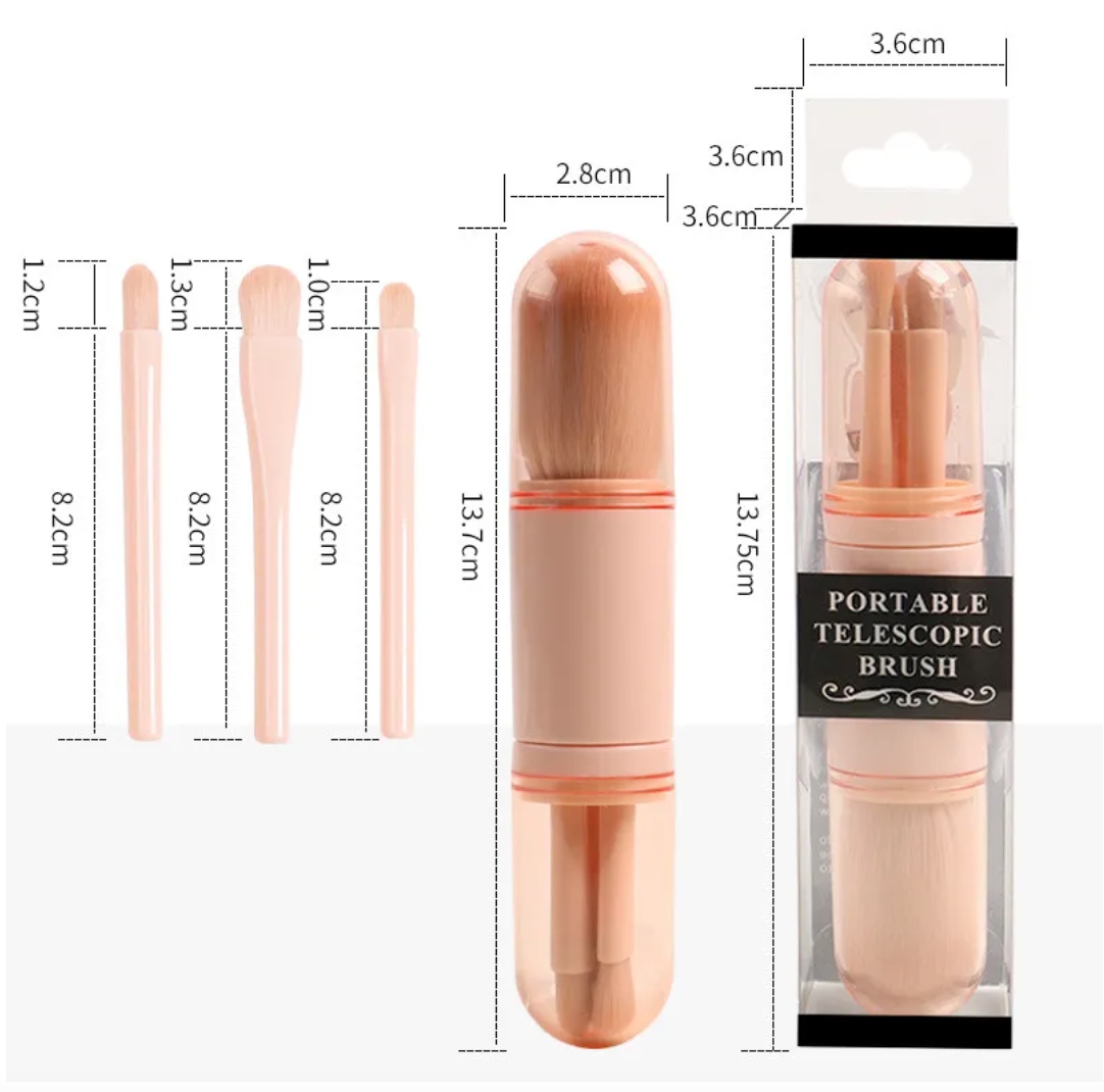 4-in-1 Retractable Portable Makeup Brush LadyShow.Store