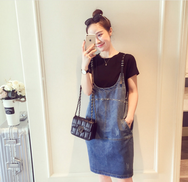 Chic Plus Size Denim Dress Set for Spring/Summer Pi-Mart
