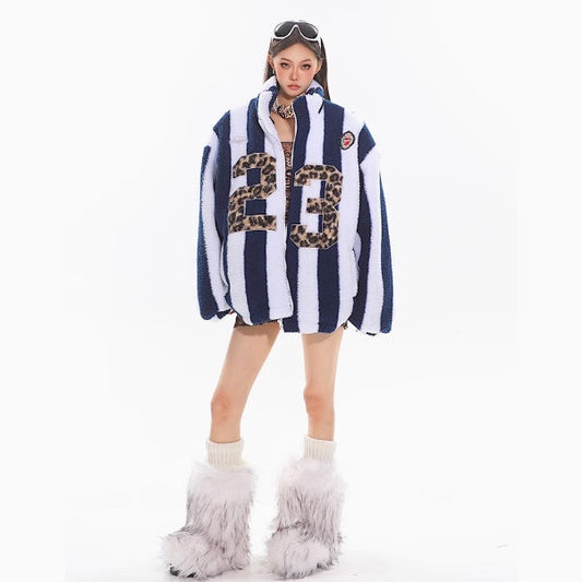 Women's Stand Collar Thick Warm Lambswool Coat Best YouTube Store