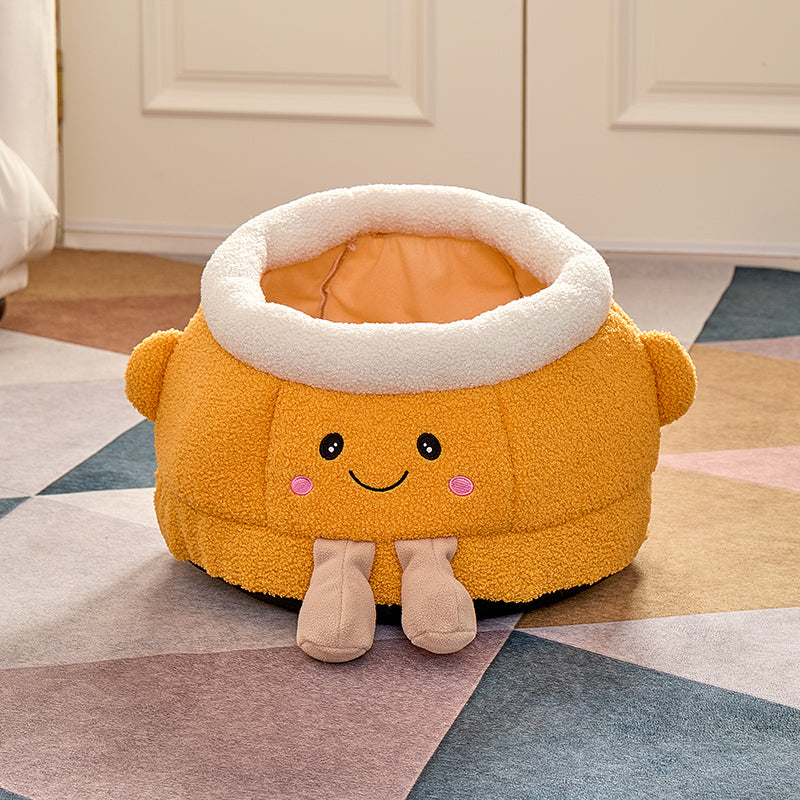 Orange-Themed Smile Face Cat Bed Pets Fashion