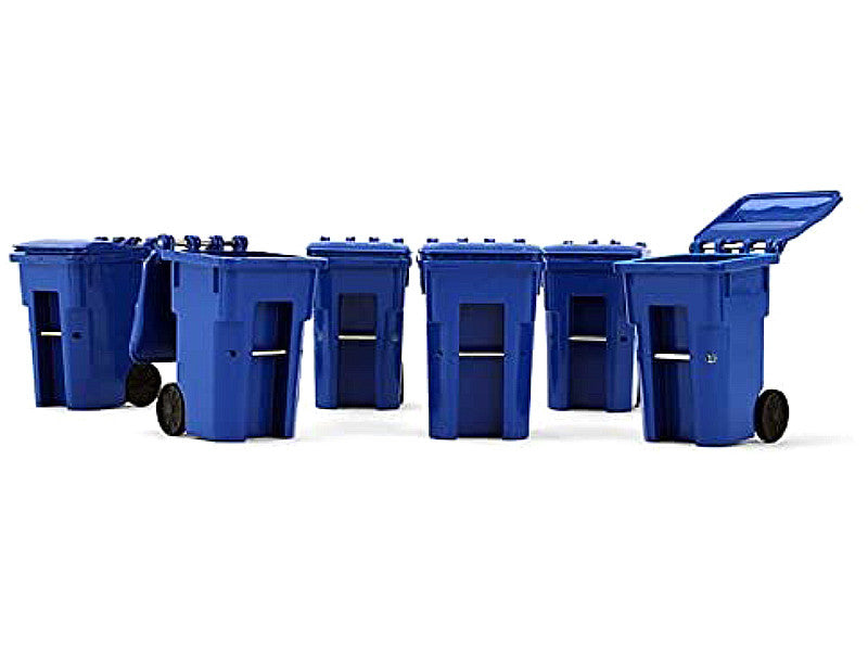 Set of 6 Blue Garbage Trash Bin Containers Replica 1/34 Models by First Gear LuxuryLifeWay Online Store