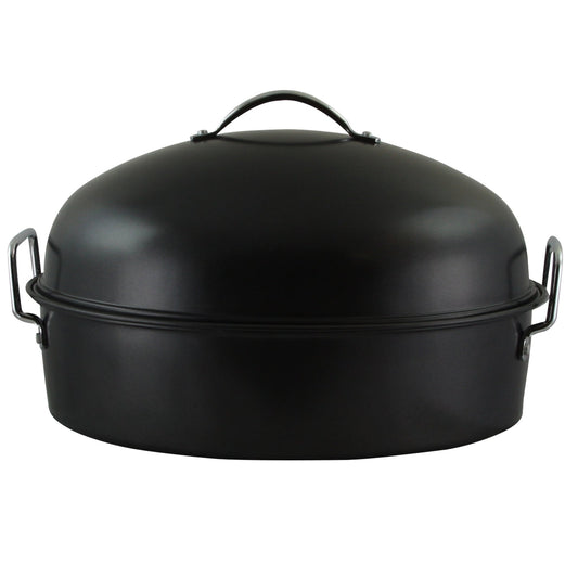 Gibson Home Kenmar High Dome Oval Roaster Set in Black LuxuryLifeWay Online Store
