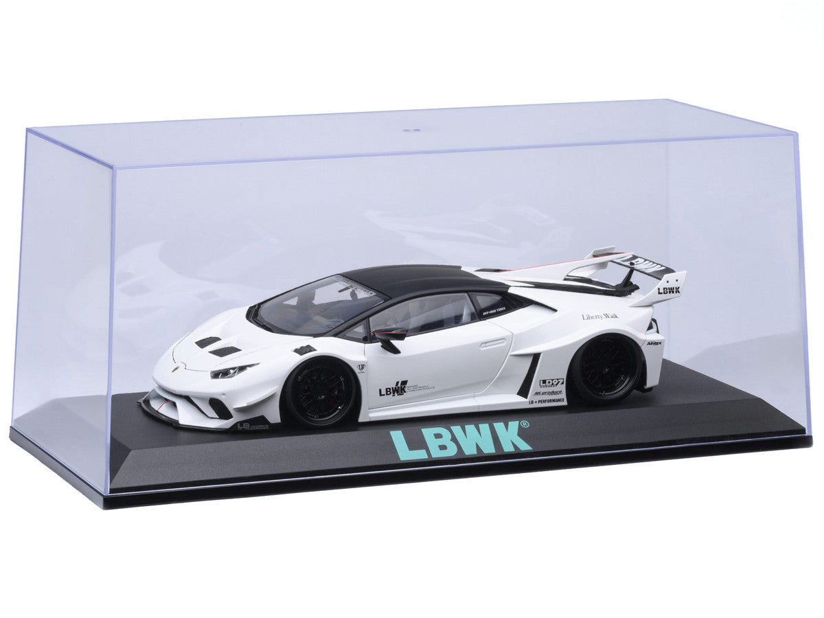 Collectible Display Show Case with Black Plastic Base and Green "LBWK" Logo for 1/18-1/24 Scale Model Cars by Autoart LuxuryLifeWay Online Store