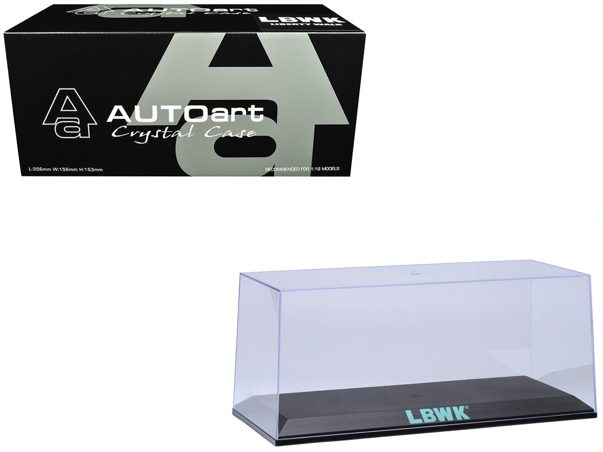 Collectible Display Show Case with Black Plastic Base and Green "LBWK" Logo for 1/18-1/24 Scale Model Cars by Autoart LuxuryLifeWay Online Store