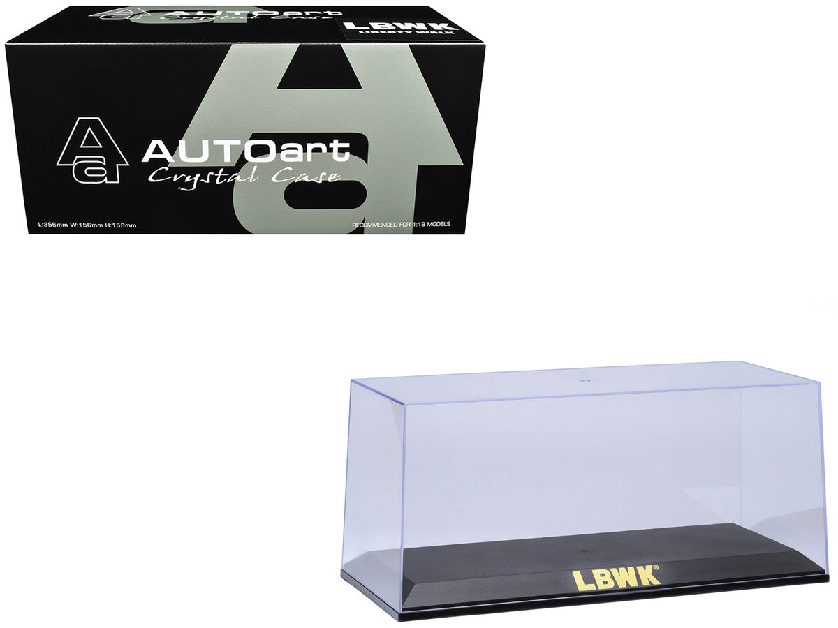 Collectible Display Show Case with Black Plastic Base and Gold "LBWK" Logo for 1/18-1/24 Scale Model Cars by Autoart LuxuryLifeWay Online Store