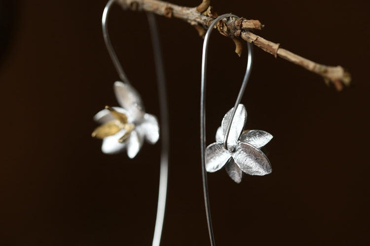 Chinese style s925 flower earrings LadyShow.Store