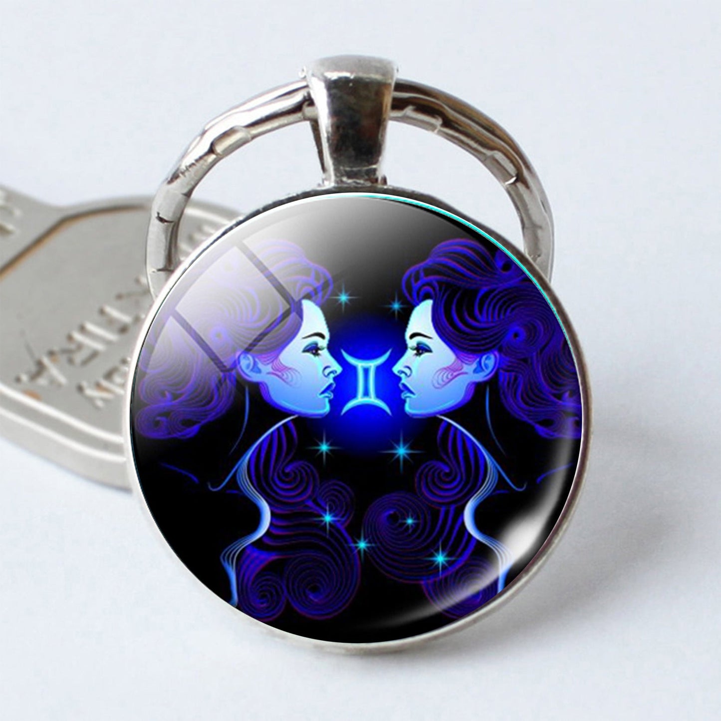 Twelve Constellation Time Stone Metal Keychains LadyShow.Store