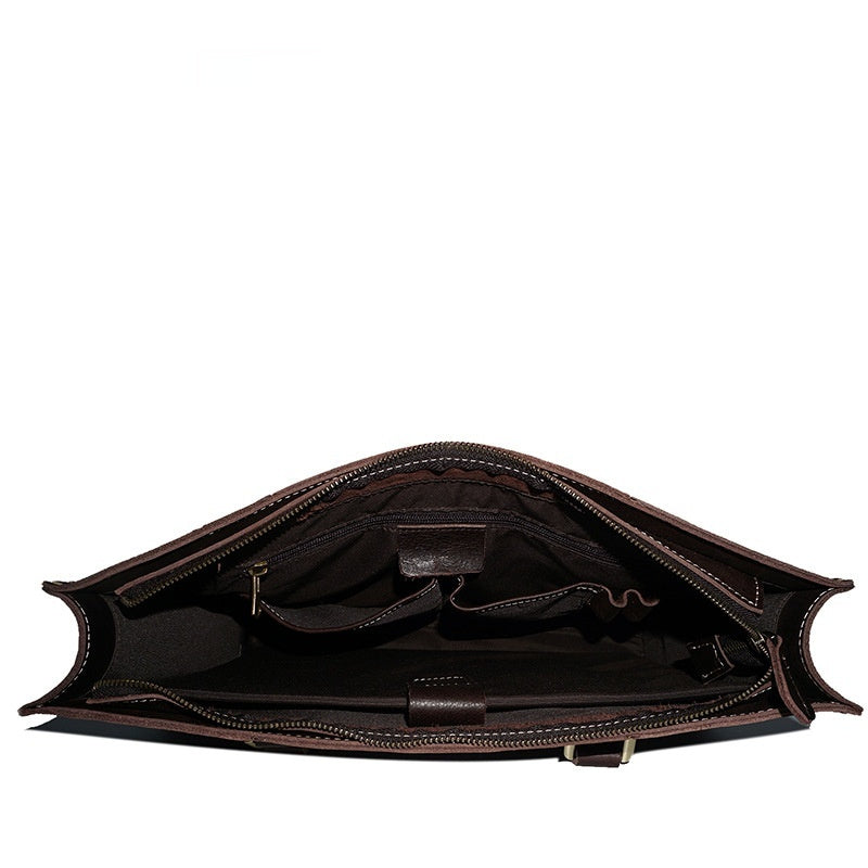 First Layer Cowhide Oily Leather Shoulder Messenger Bag CJD