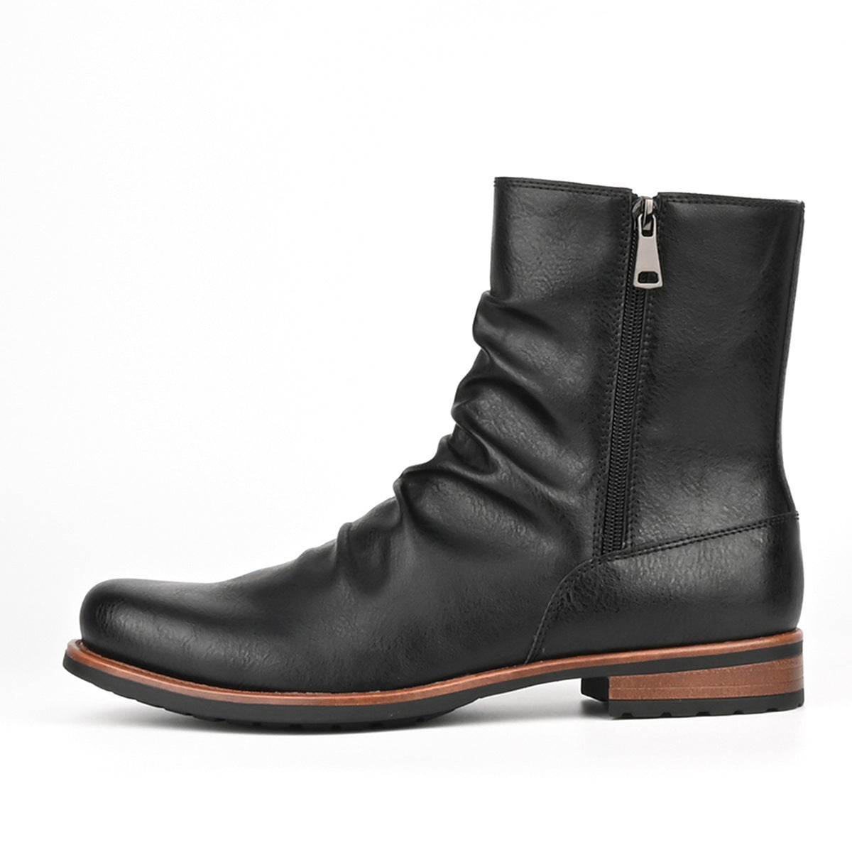 Men's Casual Versatile Solid-color Side-zip Boots Best YouTube Store