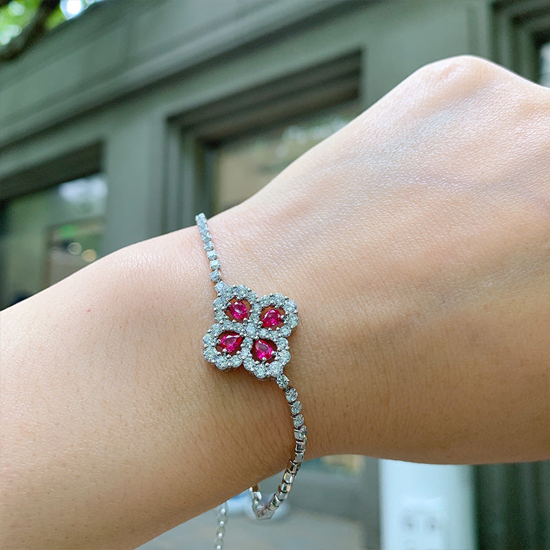 Ruby Square Bracelet for Women - Perfect Mother's Day Gift LadyShow.Store