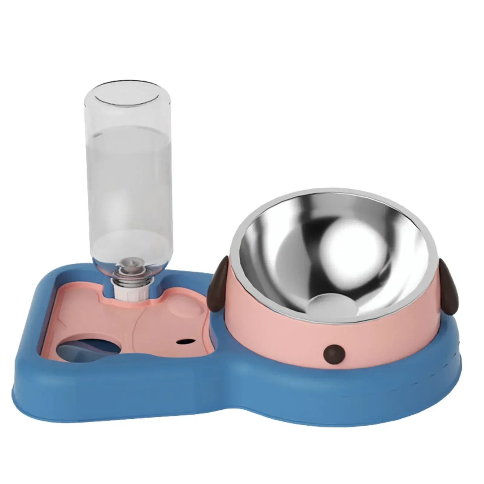 Pet Feeder Bowls Pet Feeder Water Bottle Set Pet Feeding Bowls And Drinkers 15-Degree Tilt Design Protect Cats Dogd Neck Pets Fashion