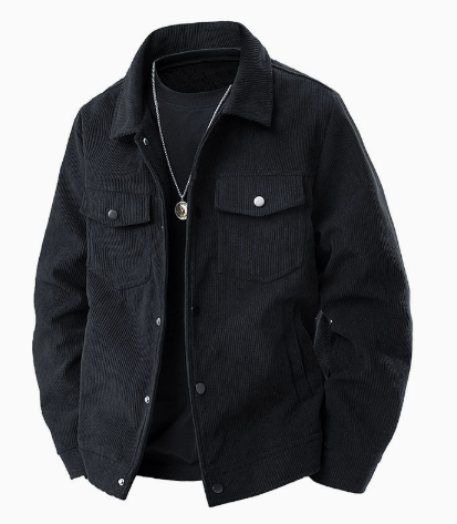 Men's Corduroy Cargo Lapel Jacket for Spring & Autumn Pi-Mart