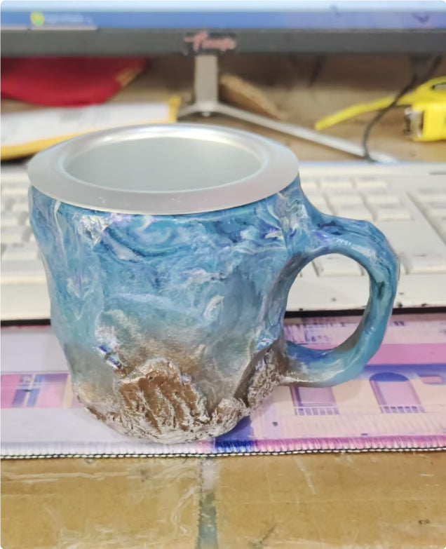 400ml Resin Mineral Crystal Coffee Mugs With Handles Elegant Fake Mineral Crystal Cup For Workplace Home Decor Christmas Gift Kitchen Gadgets PearlNestDecor.com