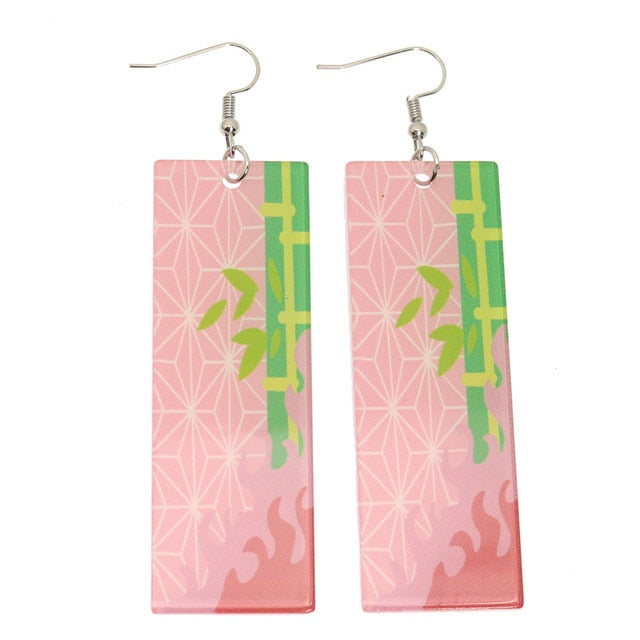 Acrylic Tanjiro Earrings Pi-Mart