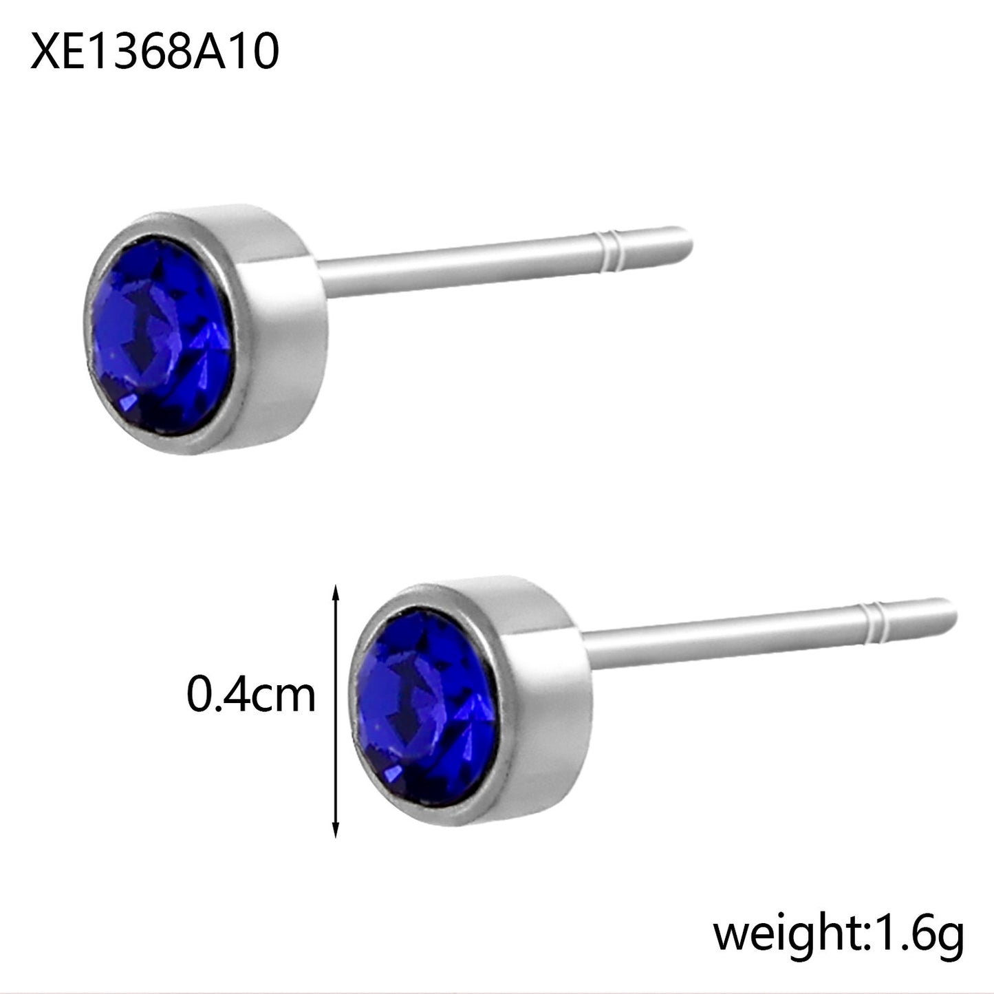 Stainless Steel Gold-plated Birthday Stone Constellation Diamond Bone Nail